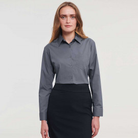 Russell Ladies Long Sleeve Polycotton Poplin Shirt - R-934F-0 